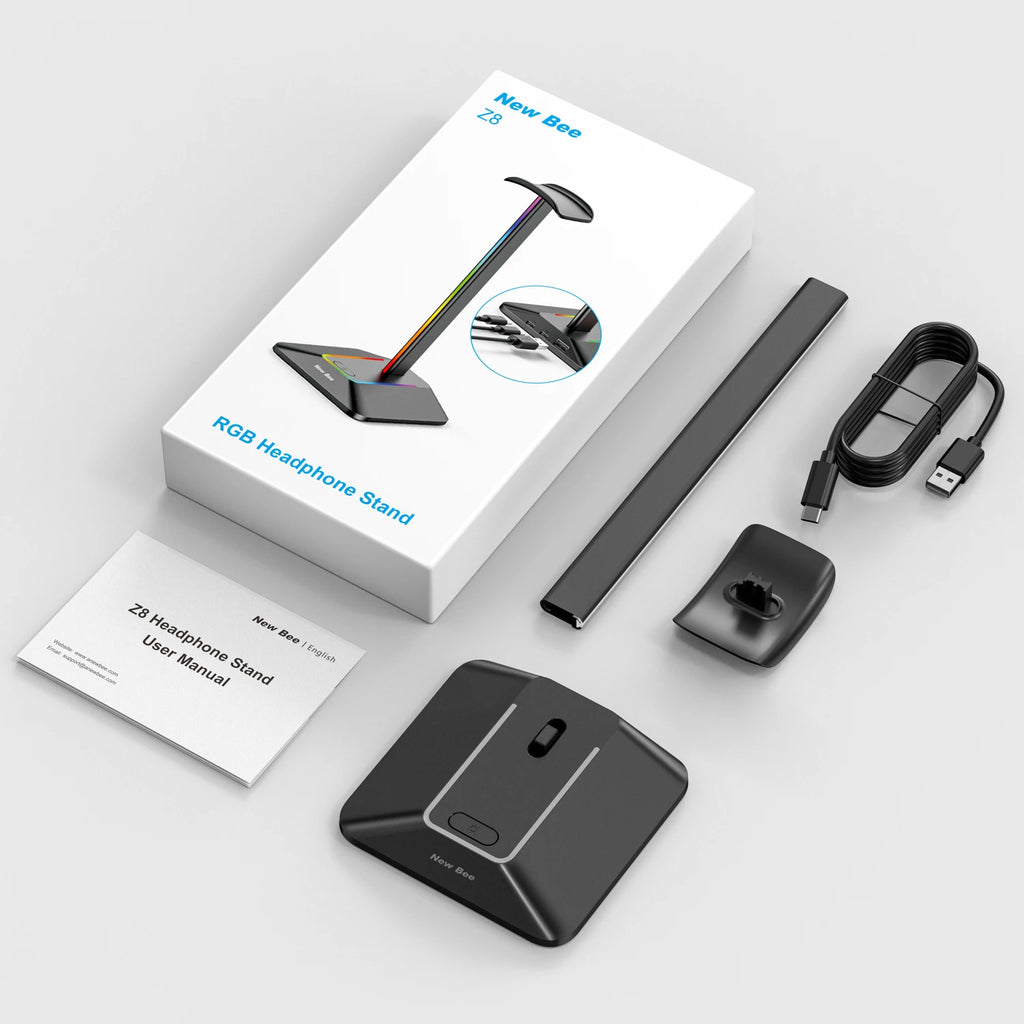 RGB Headset Stand with Dual Charging