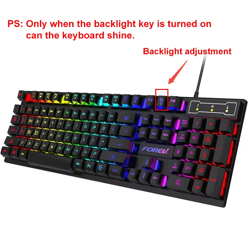 RGB Mechanical Gaming Keyboard & Mouse — Custom LED Backlit