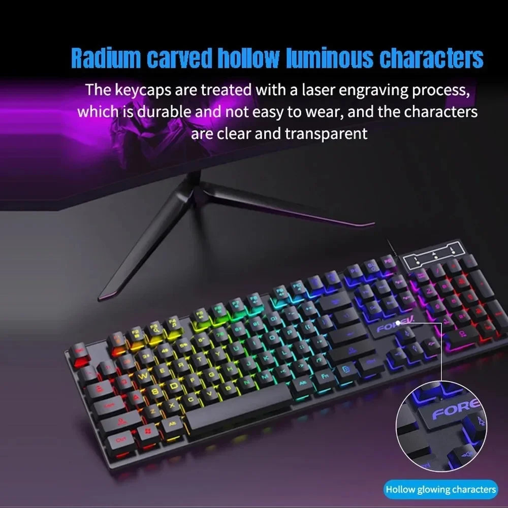 RGB Mechanical Gaming Keyboard & Mouse — Custom LED Backlit