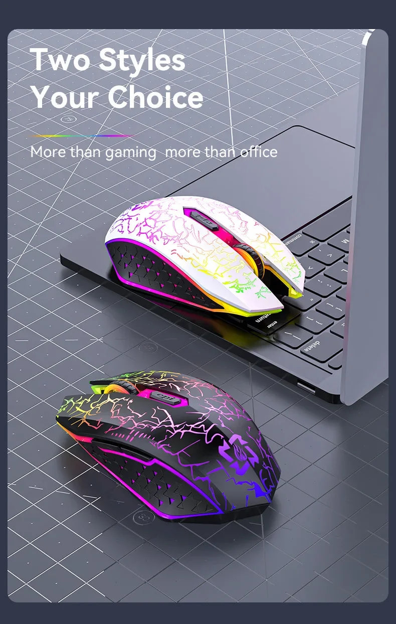 Bluetooth 5.2 Mouse RGB 2.4G Wireless Mouse Dual-Mode Gaming Mouse 6 Buttons Silent Mouse For MacBook Tablet Laptops Computer