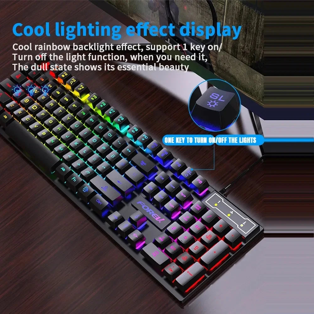 RGB Mechanical Gaming Keyboard & Mouse — Custom LED Backlit